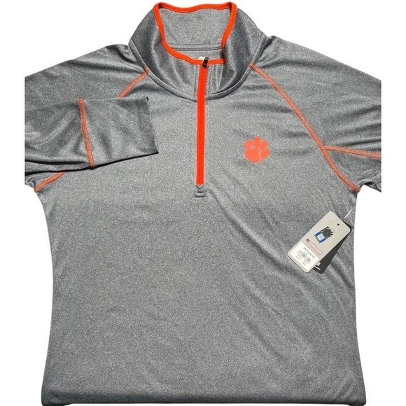 Colosseum Athletics Tops - Colosseum Womens L Clemson Tigers Performance LS 1/4 Zip Pullover New-1349